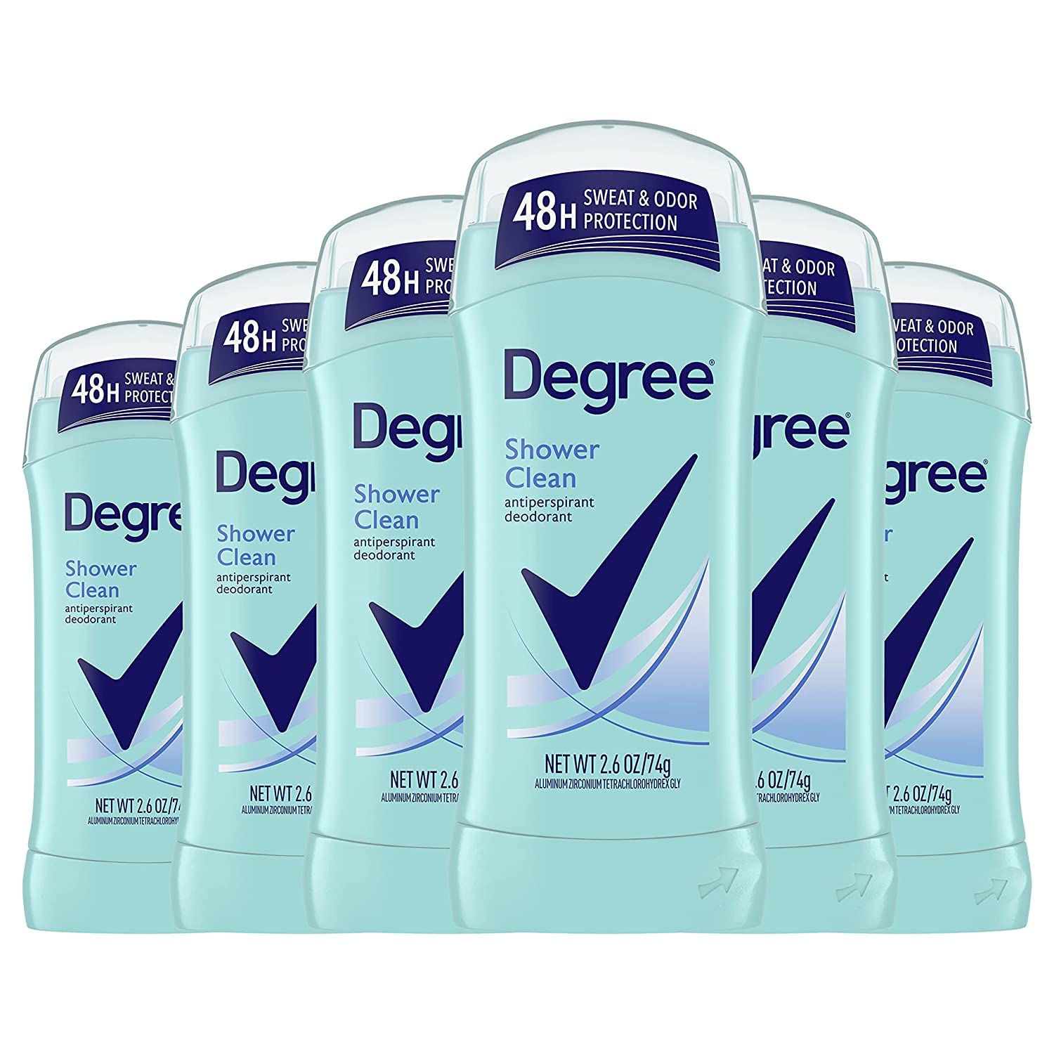 230816021916310_1 Degree Advanced Antiperspirant Deodorant Shower Clean, Pack of 6, 72-Hour Sweat & Odor Protection Antiperspirant for Women with MotionSense Technology 2.6 oz - Image 1